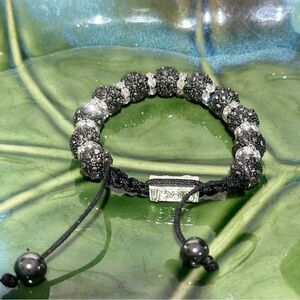 Balla Black & Silver Rhinestone Adjustable Bracelet